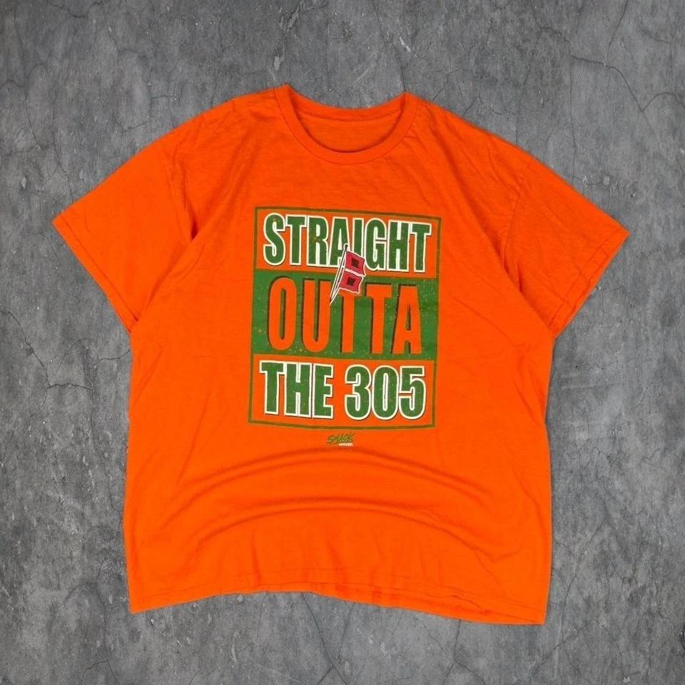 Miami Hurricanes  Straight Outta The 305  Orange T-Shirt Men s XL 2XL