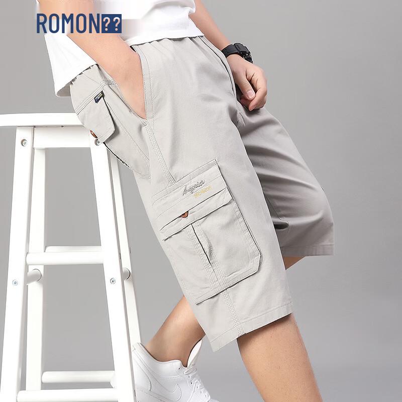 ROMON Men s Loose Fit Casual Cargo Beach Pants 4XL
