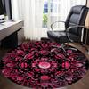 1PC Pink Lotus Mandala Office Round Rug, Non slip, Soft and Durable Office Rug for Interior Decoration, Perfect for Office