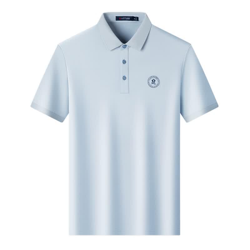 MONTAGUT Men's 10A Antibacterial Long-Staple Cotton Blend Breathable Polo Shirt