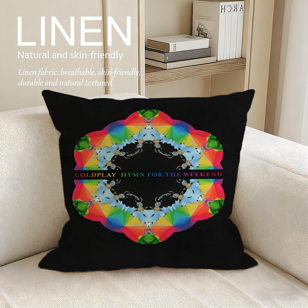 Music Coldplay Cushion Cover Pillowcase Set Pcs X X Breathable Washable Sofa Cushion Cover
