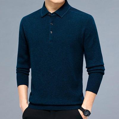 Hochwertiger Herren-Winterwollpullover mit Revers - Vielseitiges verdicktes Kaschmir-Strickoberteil