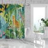 1PCJungle Leopard Pattern Printed Shower Curtain, Waterproof, with 12 Hooks, Suitable for Bathroom Shower,home Use
