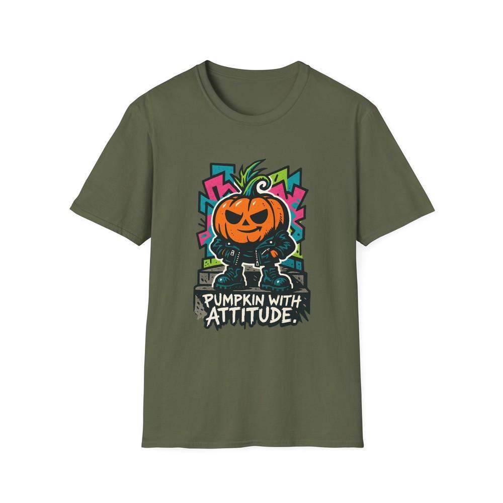 

Unisex Softstyle T-Shirt Mohawk Pumpkin Fall Funny Halloween Graffiti Rebel 2XL