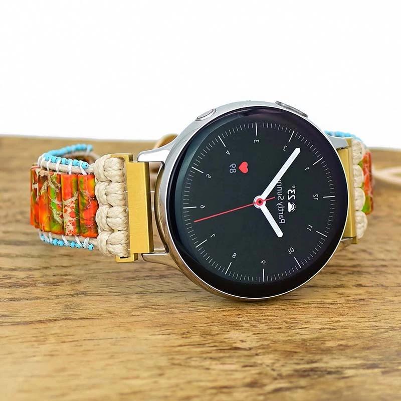 22mm 20mm Natural Stone Strap for Huawei Watch 4/GT 4 3 2 Pro 46mm Braided Nylon Bracelet for Samsung Watch 3/4/5/6/Amazfit GTR4