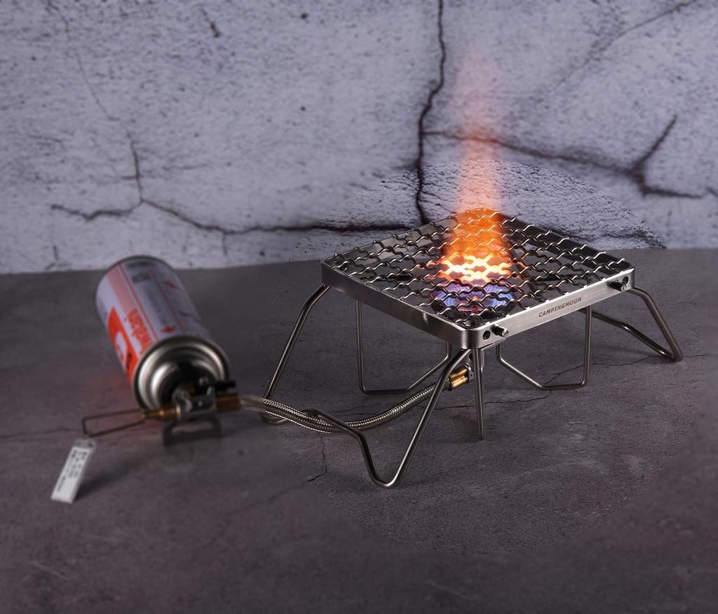CAMPING MOON Extra Thick Wire Grill Stand Mini, 2-Level Height Adjustable, Stove Stand with Storage Bag, 160mm, MS-1011