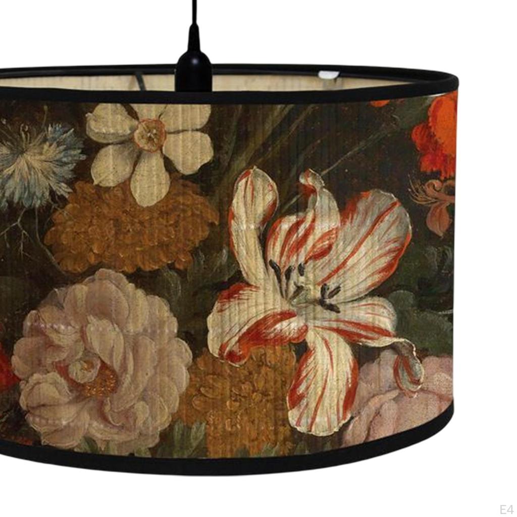 Bamboo Drum Shade for Table Lamps In Bedroom