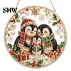 Christmas Faux Diamond Art Ornament Kit Kit, Santa Angel Sun Catcher DIY Acrylic Textured Bead Round Board, 3D Craft for Adults, Festive Window