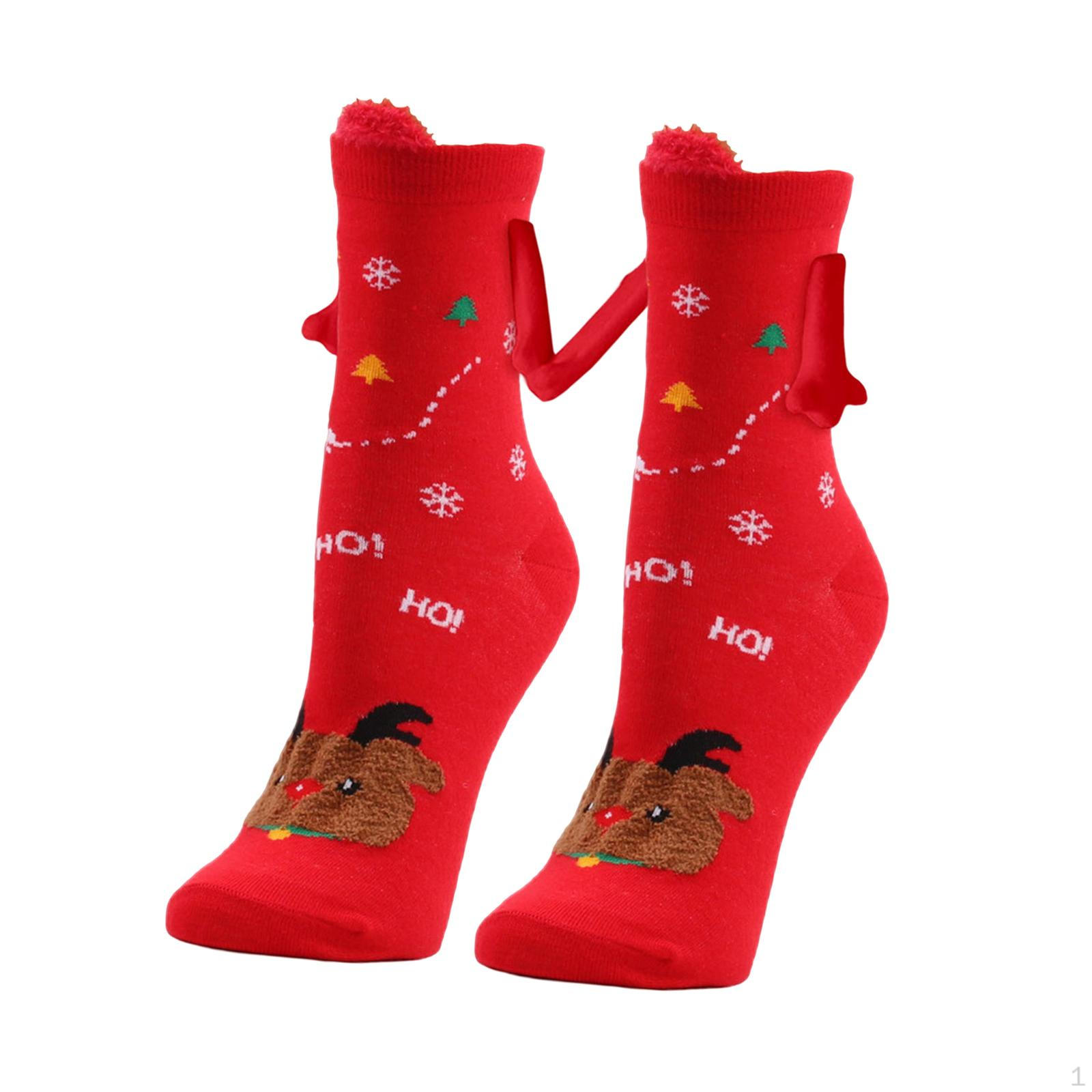 1 Pair Hand in Couple Socks Comfortable Holding Hands оранжевый
