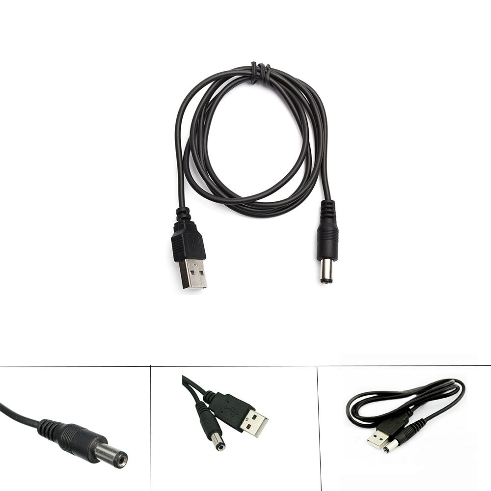 

1M USB-порт для постоянного тока для светодиодной лампы или другого оборудования Кабель-адаптер с разъемом типа «цилиндр» для кабеля питания чёрный