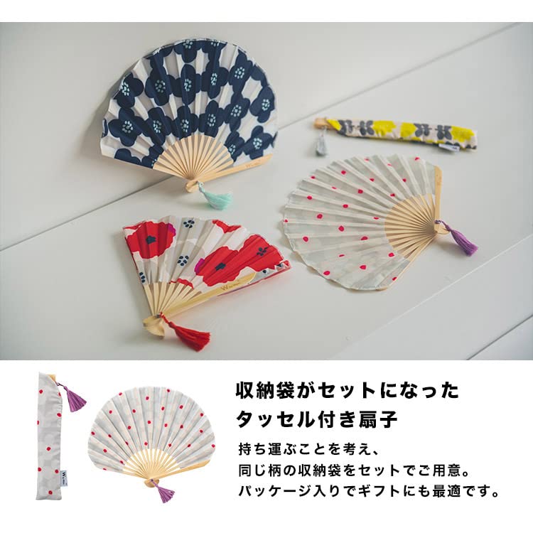 Gift Box Camellia Heatstroke Perfect for Summer Festival Stylish and Wpc. Fan, Design, Navy, Women's, Prevention, Yukata, Gift, Cute, W084-9088-204