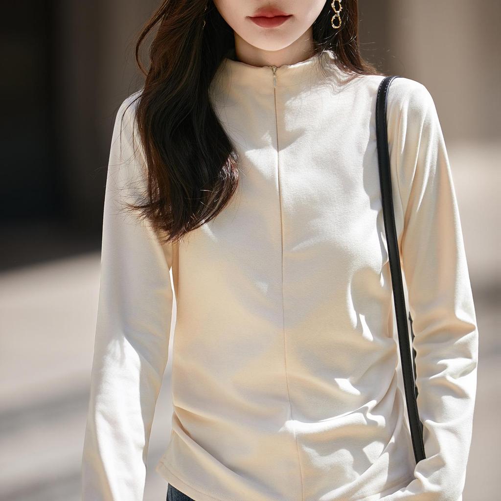 Women's Soft Stand-Up Collar Half-Zip Sweatshirt - Warm, Loose Fit, Long Sleeve, Autumn/Winter Fashion