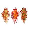 Artificial Chinese New Year Wreath 2026 Welcome Pendant with LED Lights Front Door Garland Blessing for Home Shop Decor