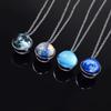 1Pc Solar System Pendant Necklace Glass Ball Pendant Necklace Jewelry Accessories Men's and Women's Gifts