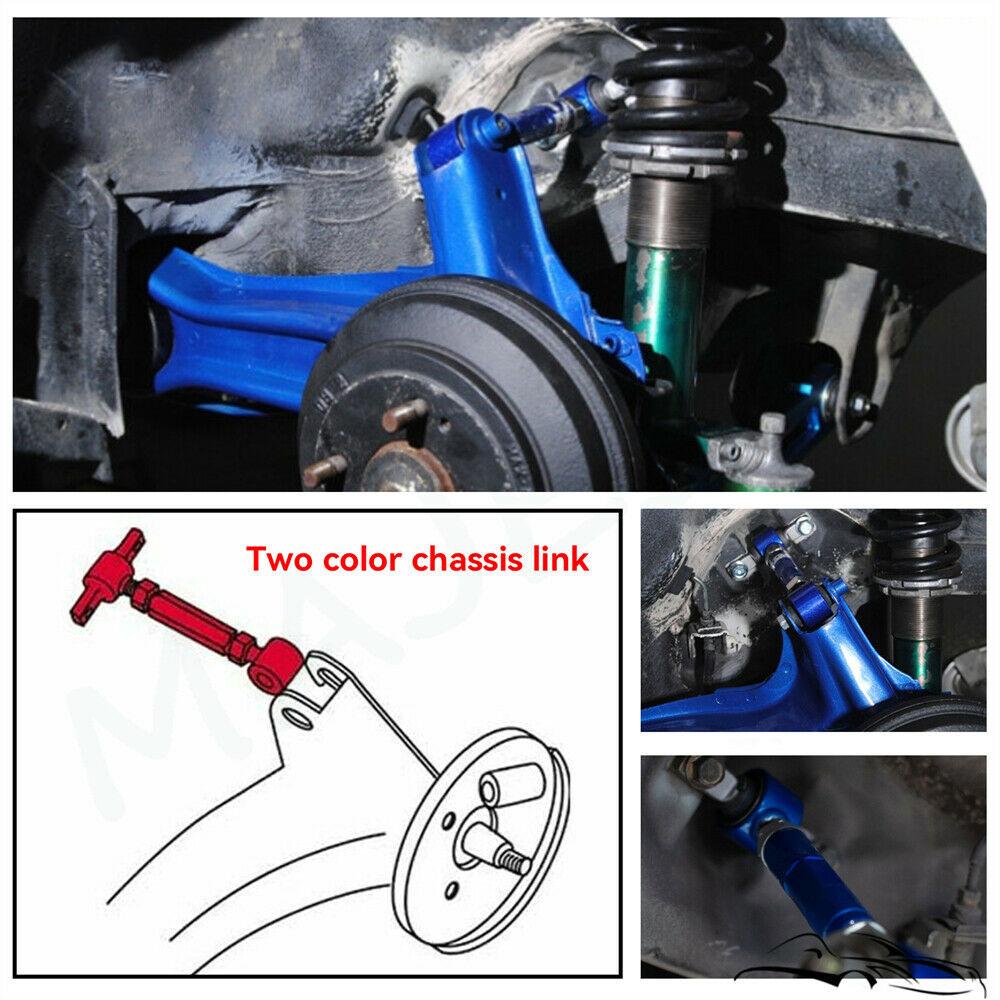 1Pair Front Upper Adjustable Camber Arm Tube Kits For 92-95 Honda Civic Eg + 92-00 Adjustable Camber Kit Red Car Accessories