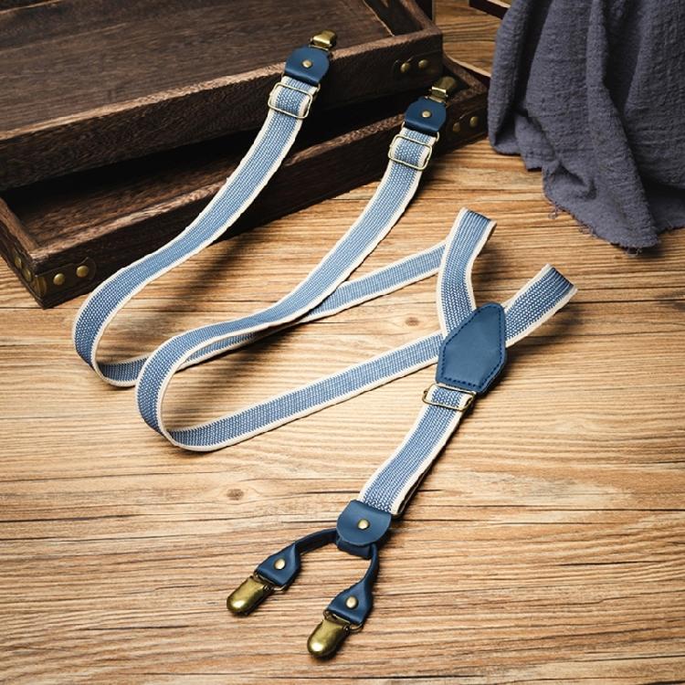 Vintage Style Adjustable Suspenders NonSlip Y Back Clips Soft Elastic Rubber 2.5cm Width Adult Accessory