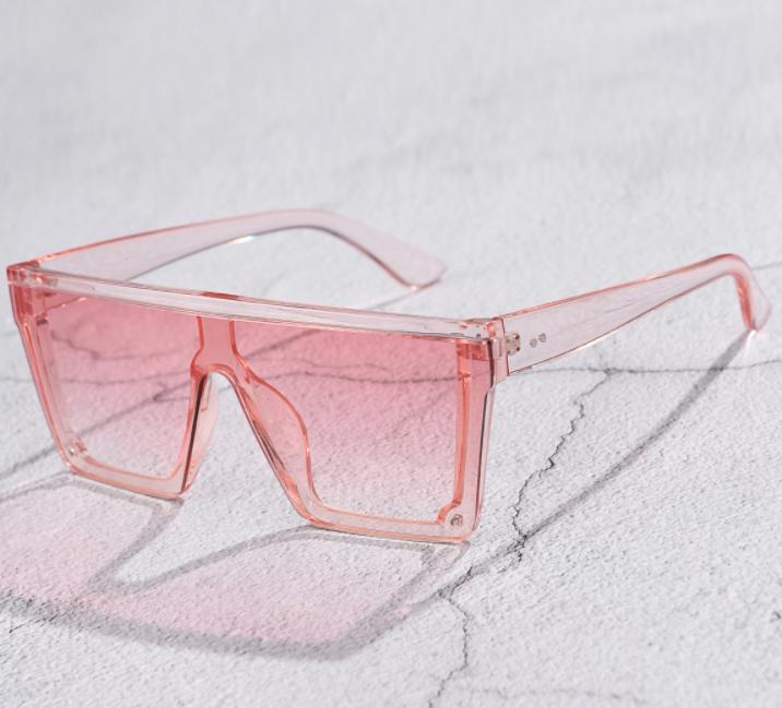New Oversized Square Rimless Sunglasses Women Vintage Big Frame One Piece Sun Glasses Fashion Shades Female Protective