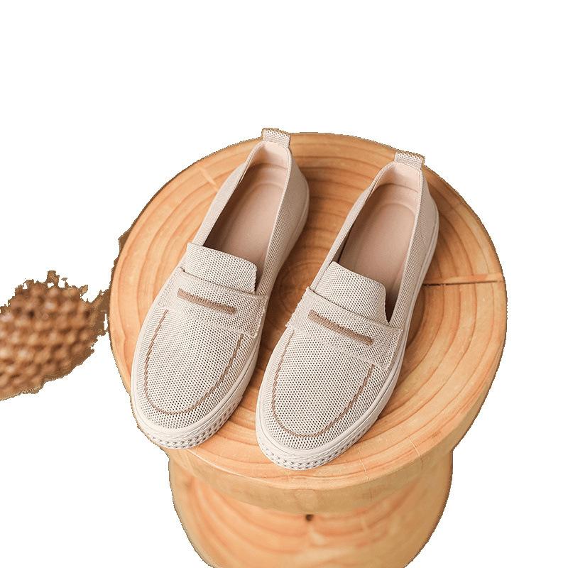 Deep mouth fisherman shoes single shoes woven shoes flying woven flat bottom round head one pedal women