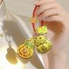 Pure 999 Gold Filigree Enamel Copper Gourd Keychain: High-End Bag Charm & Business Gift for Couples