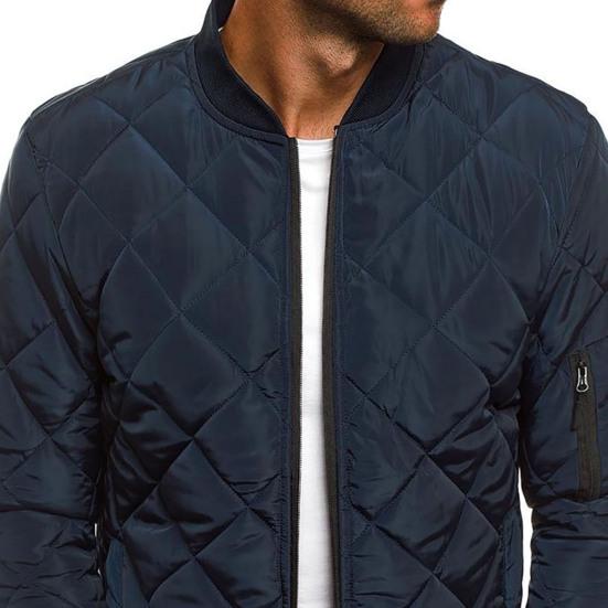 Einfarbige, langärmlige Herrenjacke mit Stehkragen und Reißverschluss – perfekt fürs Büro