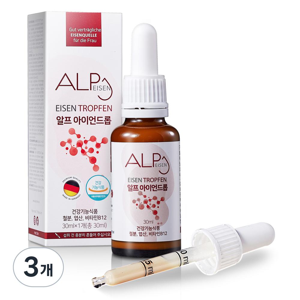 Alp Nutrition Alp Iron Drop Triple-Function Liquid Iron Supplement 30ml 3 pcs