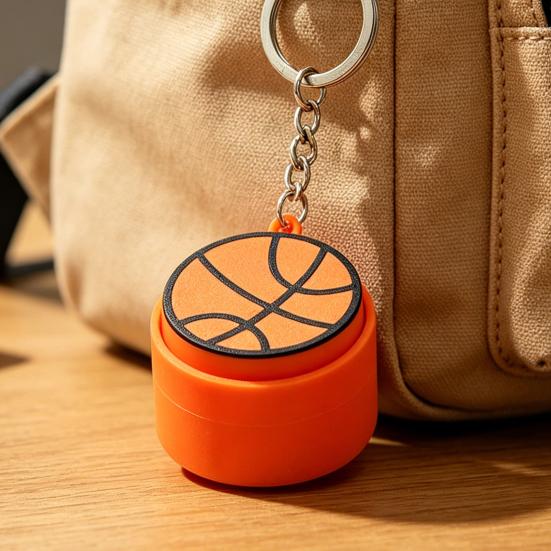 Keychain Pendant 3D Printing Precision Texture Football Basketball Tennis Sport Themed Key Chain Stress Relief Accessory