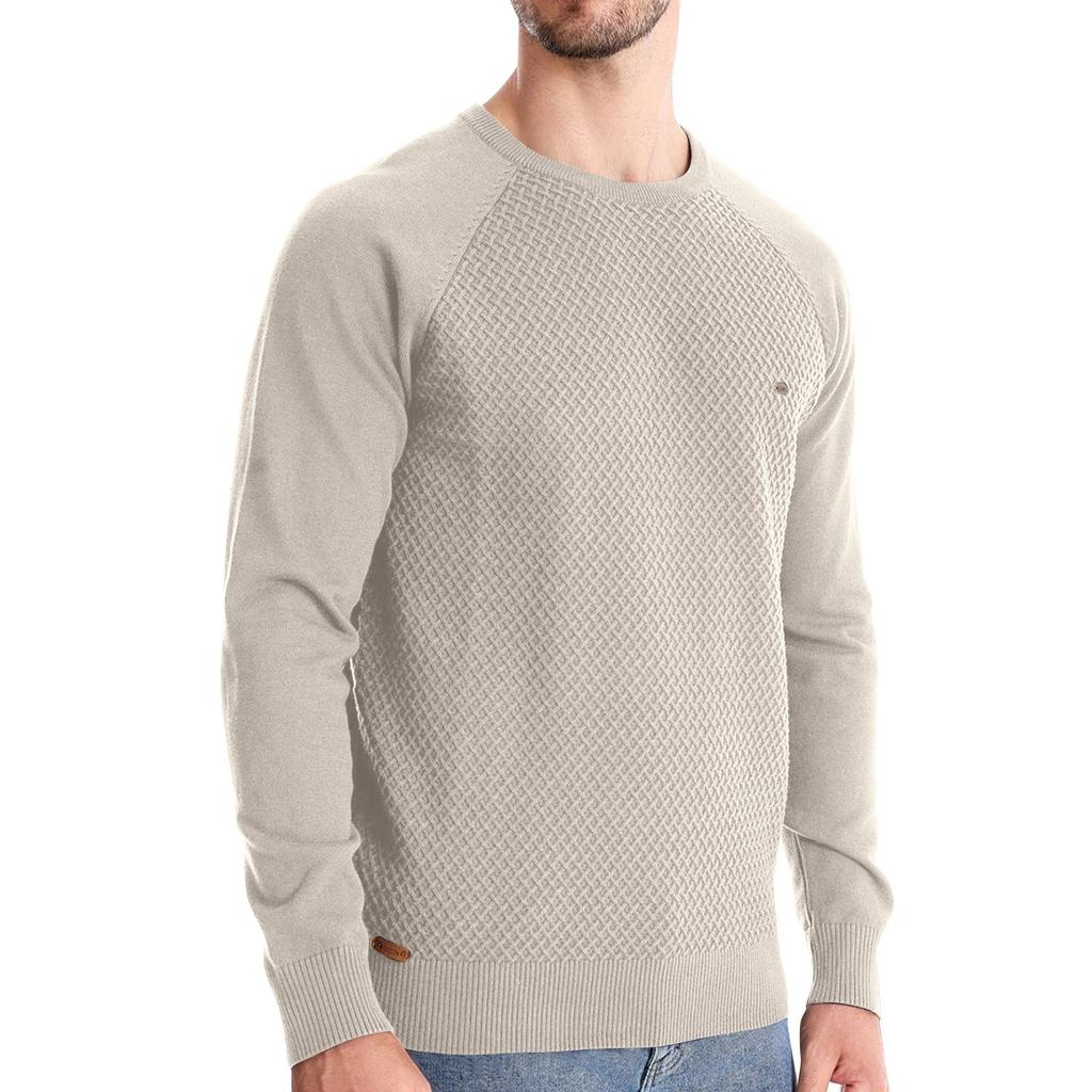 Pánská jednobarevná mikina s raglánovými rukávy Pánská volná jednobarevná ležérní mikina s dlouhým rukávem a kulatým výstřihem