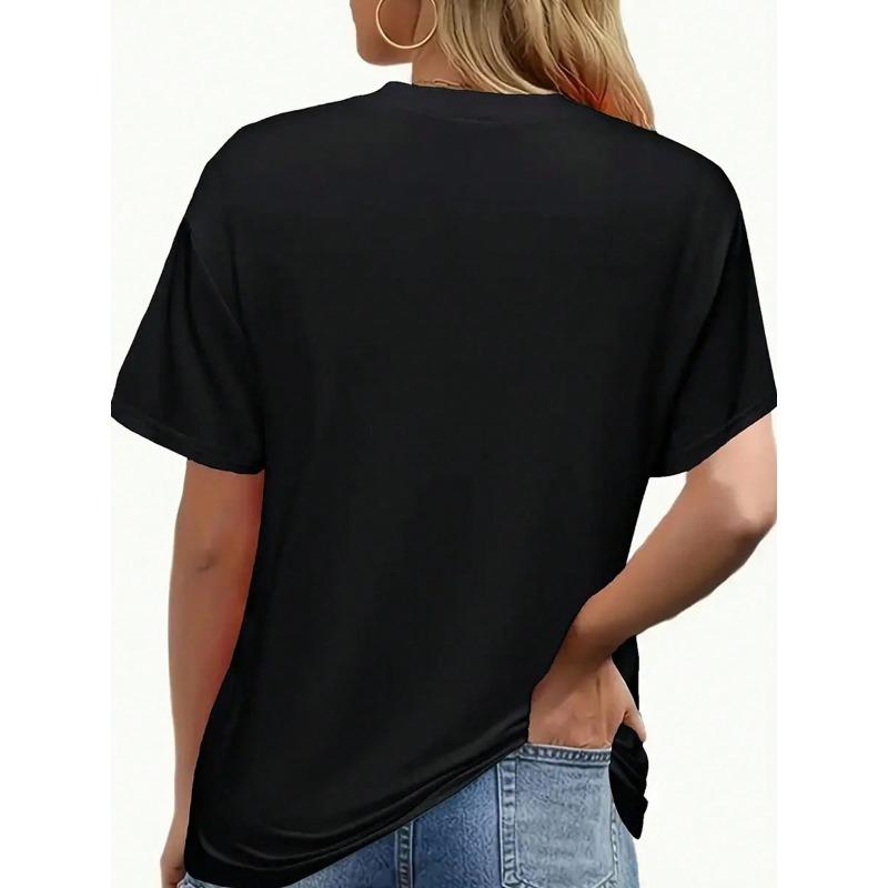 Camiseta de Manga Corta con Cuello Redondo para Mujer Estilo Urbano Moderno Casual Fiesta Primavera Verano Cómoda Moda Top