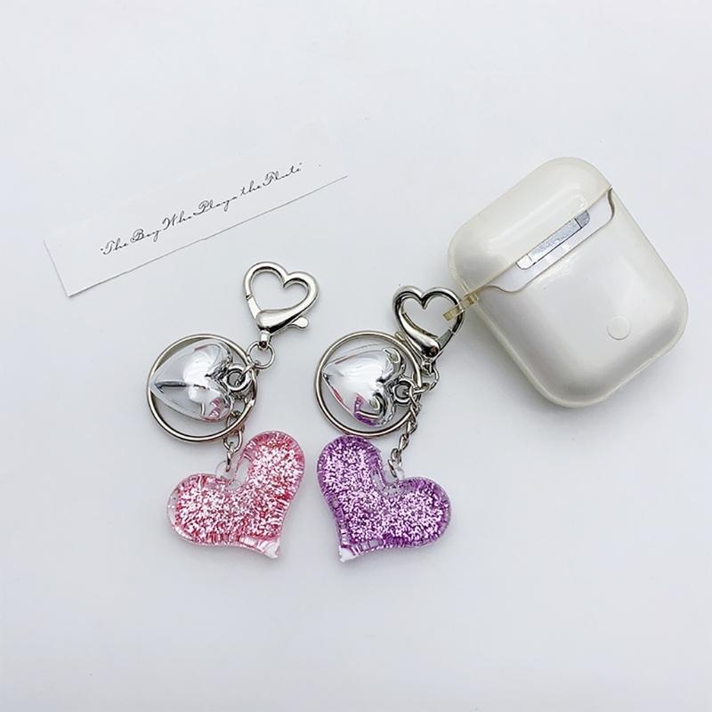 Colorful Heart Pendant Keychain Love Shapes Cellphones Straps for Women and Girls Unique Bag Pendant Stylish Phone Charm