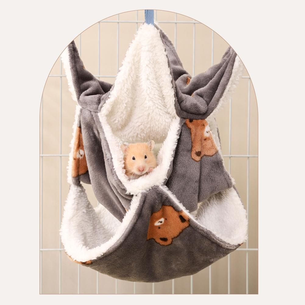 Kreativ Flanell Hamster Hängmatta Gnagare Hamster Säng Hus Trevånings Hängbar Hängmatta