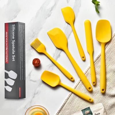 Juego de espátulas de silicona de 6 piezas, espátulas antiadherentes de grado alimenticio resistentes al calor, volteador para cocinar, hornear, mezclar, herramientas para hornear