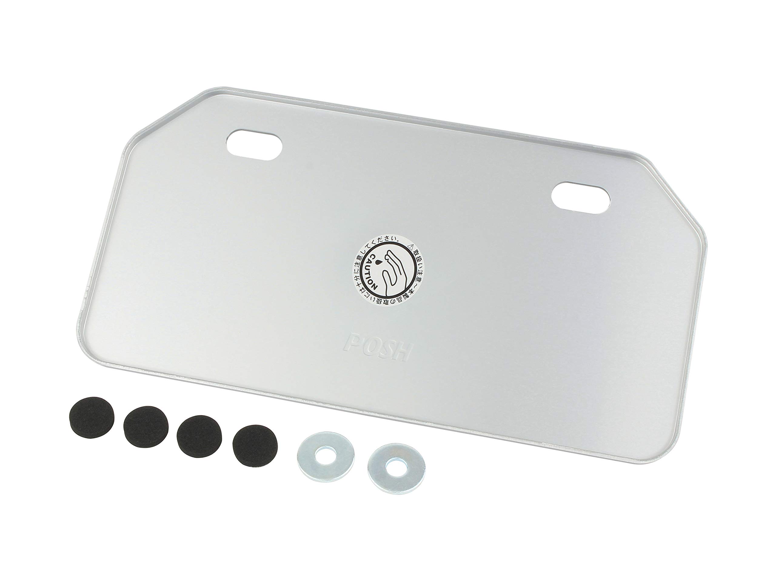 

POSH 500292-03 Aluminum License Plate, Mountain Shape, 50-125cc, Meets New Standards, No Claws Type, Silver, General Purpose серебряный