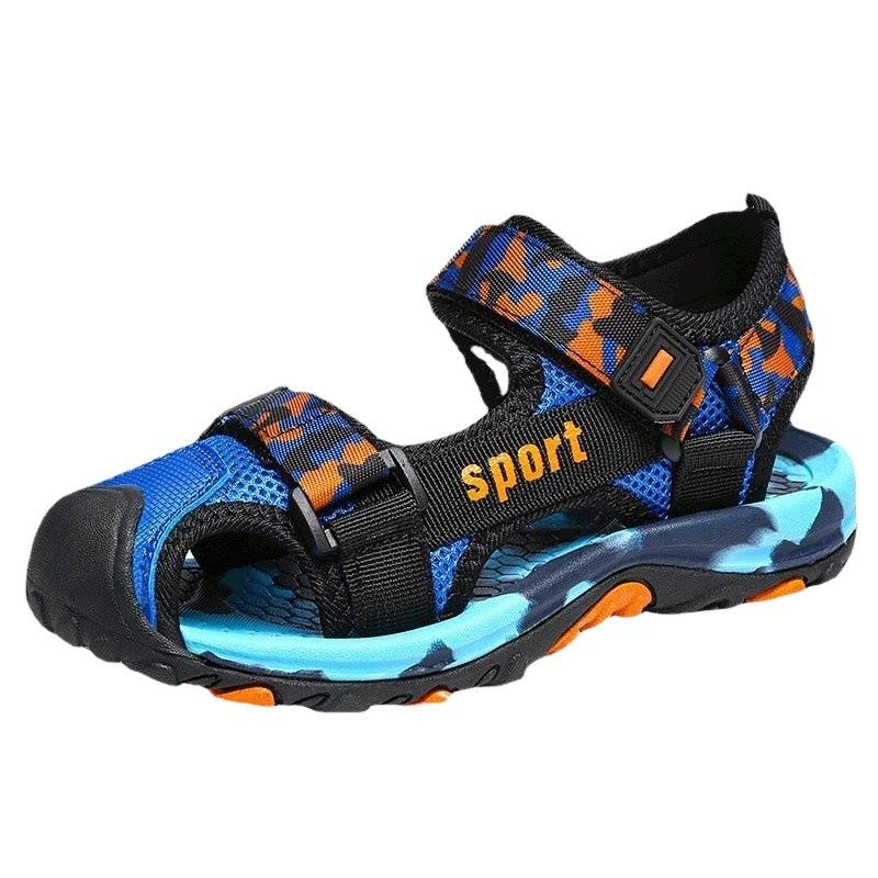 Boys sandals 2025 summer new trendy children baotou boys beach shoes medium and older children soft sole non-slip and wear-resistant 12
