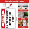 (2 Pack) Employees Only Beyond This Point Signs, Aluminum Staff Only Sign, Employees Only No Unauthorized Entry - Weatherproof Metal Signs with