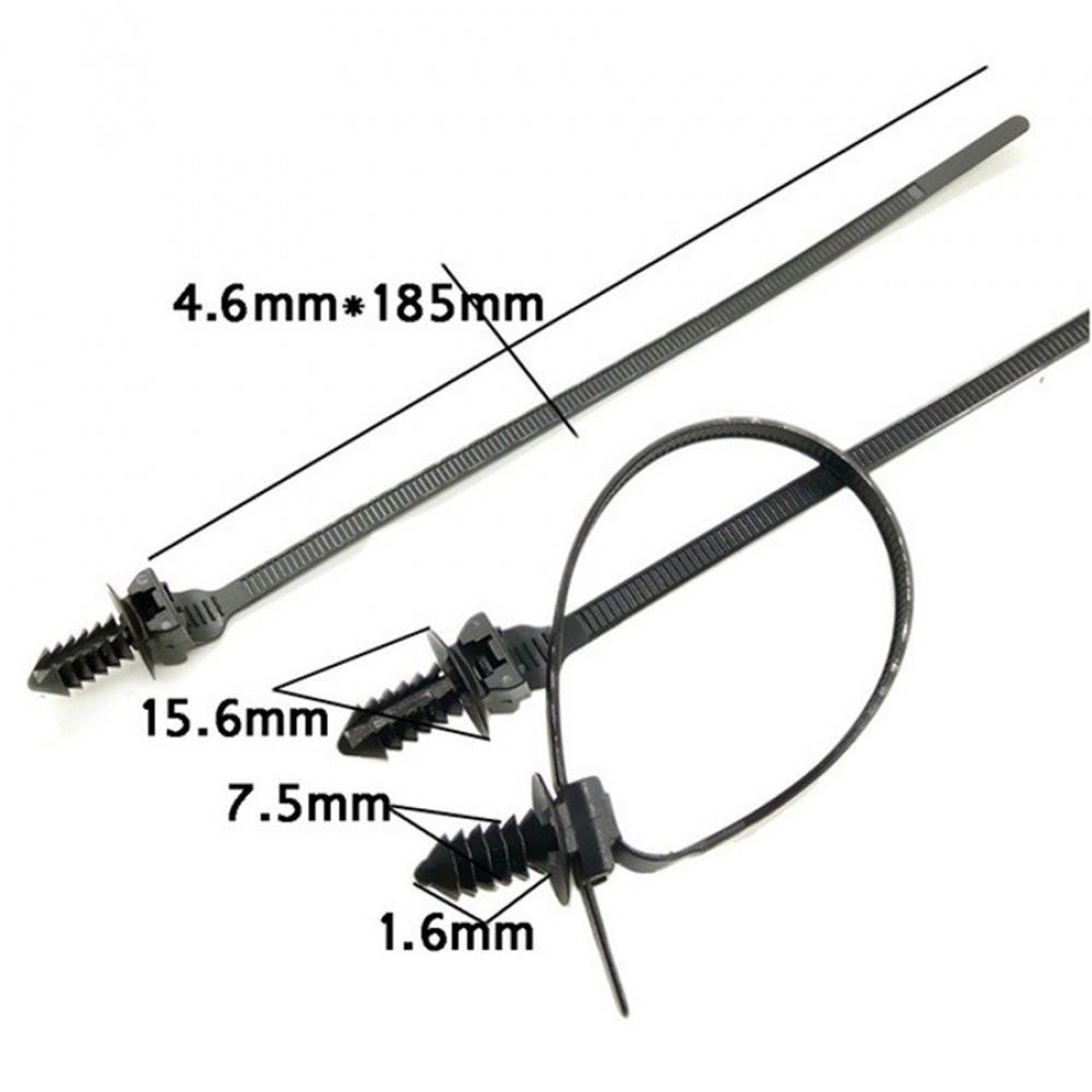 100 шт. Металлические смешанные автомобильные крепежные клипсы + 50 шт. Черные оберточные хомуты