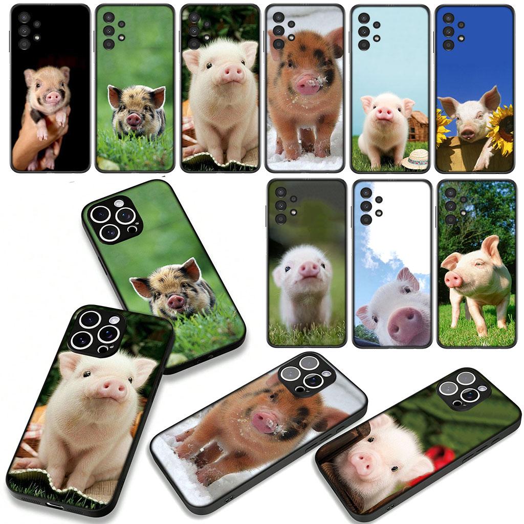 Cute Pig funny Phone Cover Case for Samsung Galaxy A36 A17 A26 A07 A35 A54 A53 A13 A33 A34 S8 S9 S20 S21 FE S10 Plus Casing
