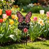 Savner dig Mindeskilte Sommerfugl Mindesmærke Havepæl, Skilt, Lyserøde Blomster Gårdhave Landskabspleje Rose Gårdhave Kunstpæl til Plæne Kirkegård Dekoration