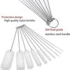 10-Piece Stainless Steel Straw & Cup Cleaning Brush Set with Long Handle
