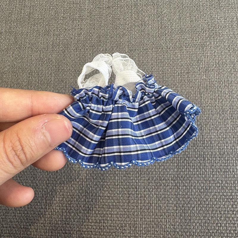 Plaid Lace Camisole Dress for 13cm Shirley May Starfish Body Doll