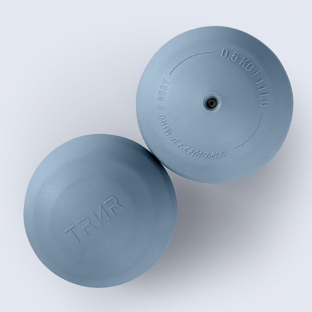 TRNR Trainer Dumbbells, 500g, Set of 2, Silicone, Muscle Training Equipment, Stylish for Women and Beginners, Blue
