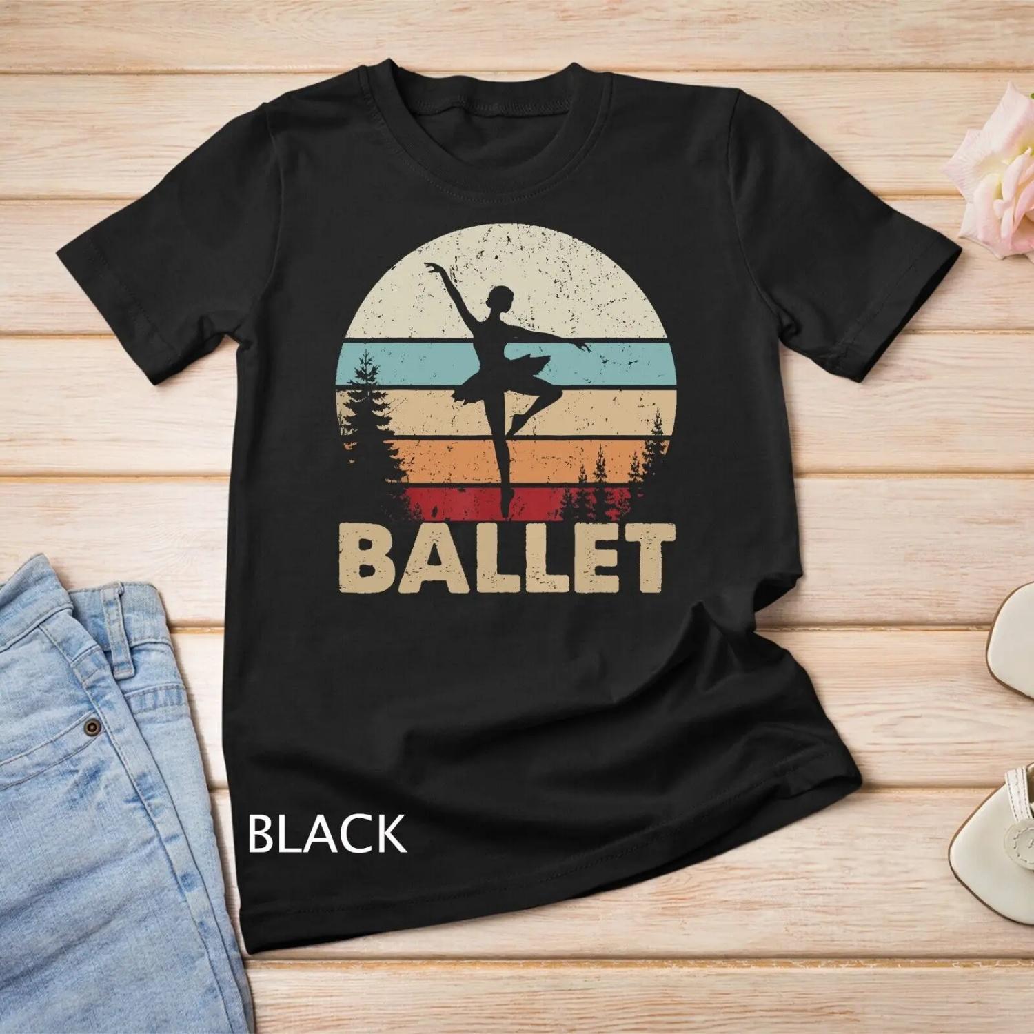 Vintage Ballerina Retro Distressed Ballet Dancer Girl s T shirt S чёрный