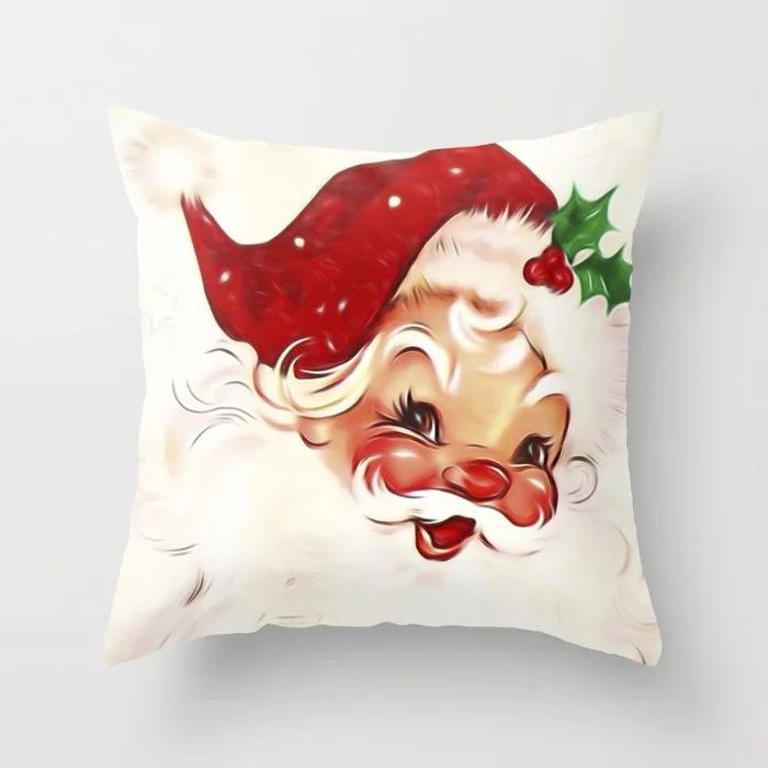 

Santa Claus Peach Skin Elk Cute Fashionable Pillow Simple and Fashion Living Room Sofa Comfortable Cushion Pillow 45*45cm