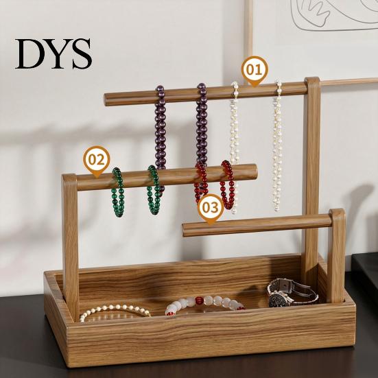 Desktop Storage Rack Wooden Headband Holder Stand, Hair Accessories Organizer Tray for Hairbands, Scrunchies, Wood Ties, Bows & Clips, Jewelry Display