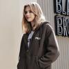 FILA ORIGINALE Knitwear Unisex Earth Umber Hooded Moderate Cardigan F51U549504F-DR