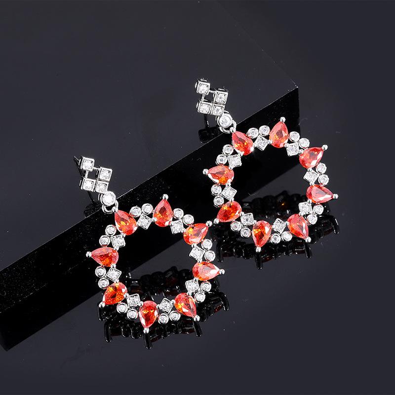 Wish Hot Sale Color Treasure Diamond Geometric Temperament Women s Stud Earrings Birthday Gift