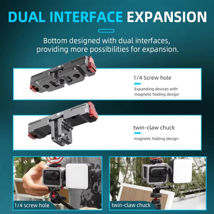 For Insta360 GO 3 / 3S Flymile Magnetic Metal Quick Release Base Sports Camera Adapter Bracket