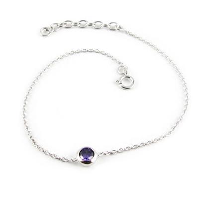 [L0521] - Purple 'Unique' Silver Bracelet