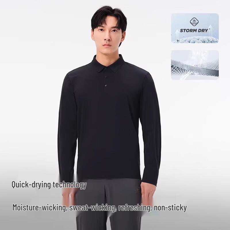 Pelliot Men's Quick-Dry Long-Sleeve Polo T-Shirt