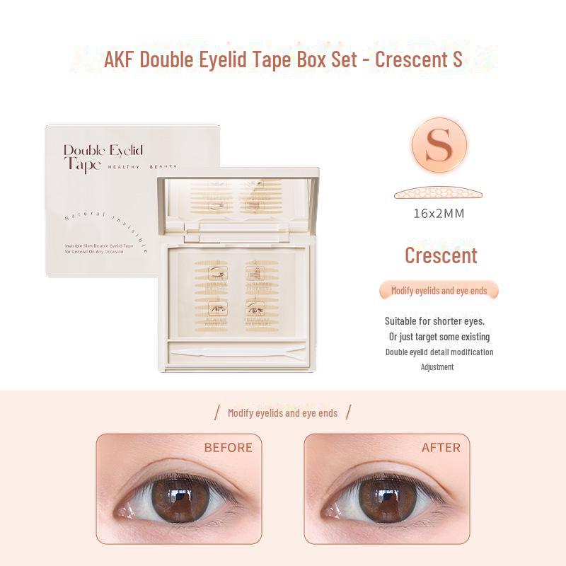 AKF Invisible Double Eyelid Stickers for Women with Natural Shaping, Ideal for Swollen Eyelids, in a Mirror Box.