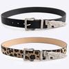 Leopard Print Western Style Leather Belt For Women And Men With Alloy Buckle For Casual Wear